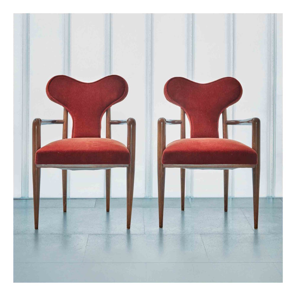 Pair of "Coeur" Armchairs by Jean Royere