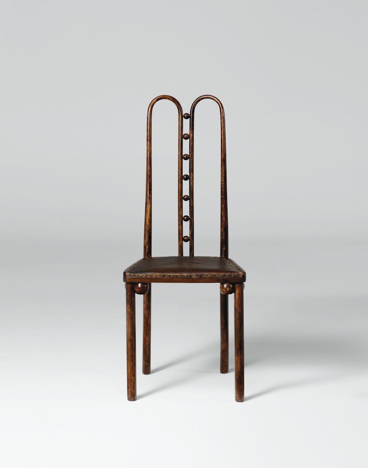 SIDE CHAIR, MODEL NO. 371, DESIGNED FOR THE KUNSTSCHAU WIEN by Josef Hoffmann
