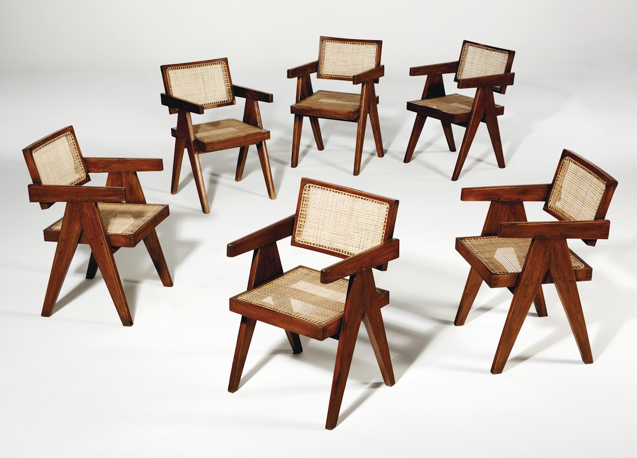 SET OF SIX 'OFFICE' CHAIRS by Pierre Jeanneret