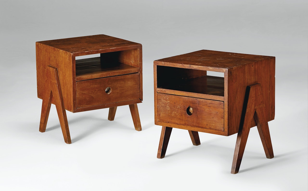 PAIR OF BEDSIDE TABLES by Pierre Jeanneret