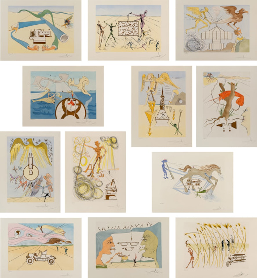 Hommage à Leonardo da Vinci (Great American Inventions) by Salvador Dali