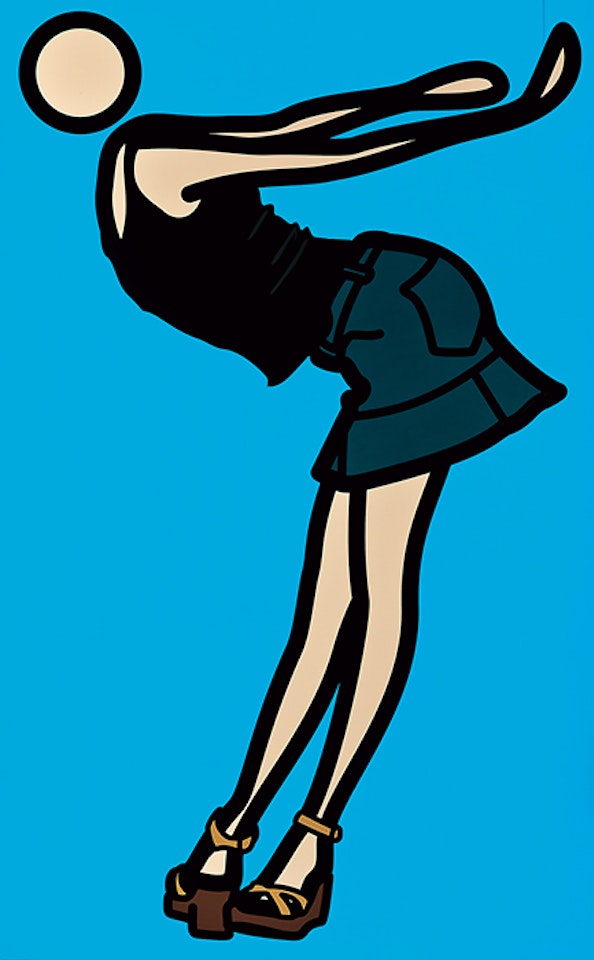 Caterina Dancing in Denim Skirt by Julian Opie