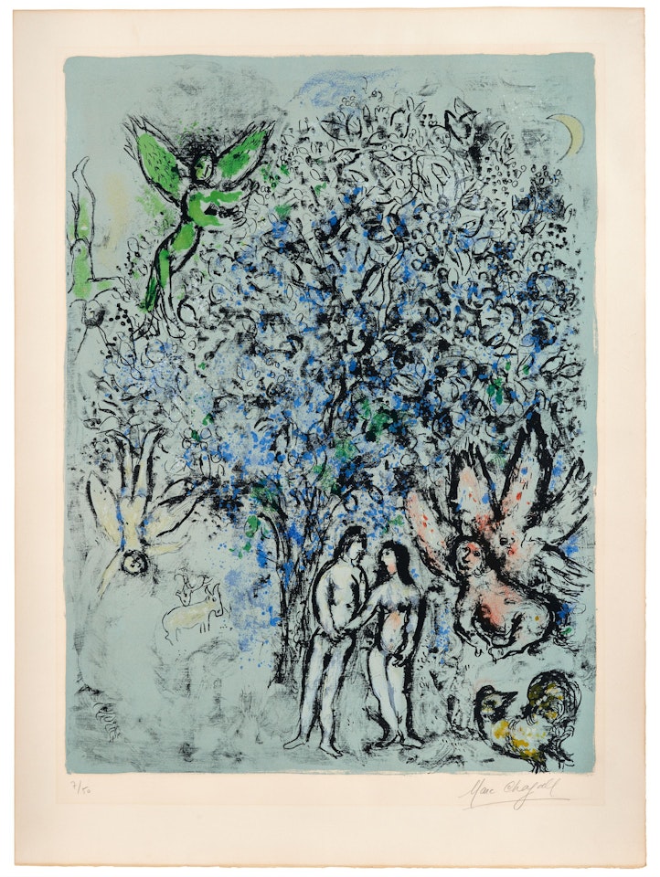 Le Paradis bleu  (Mourlot 612) by Marc Chagall