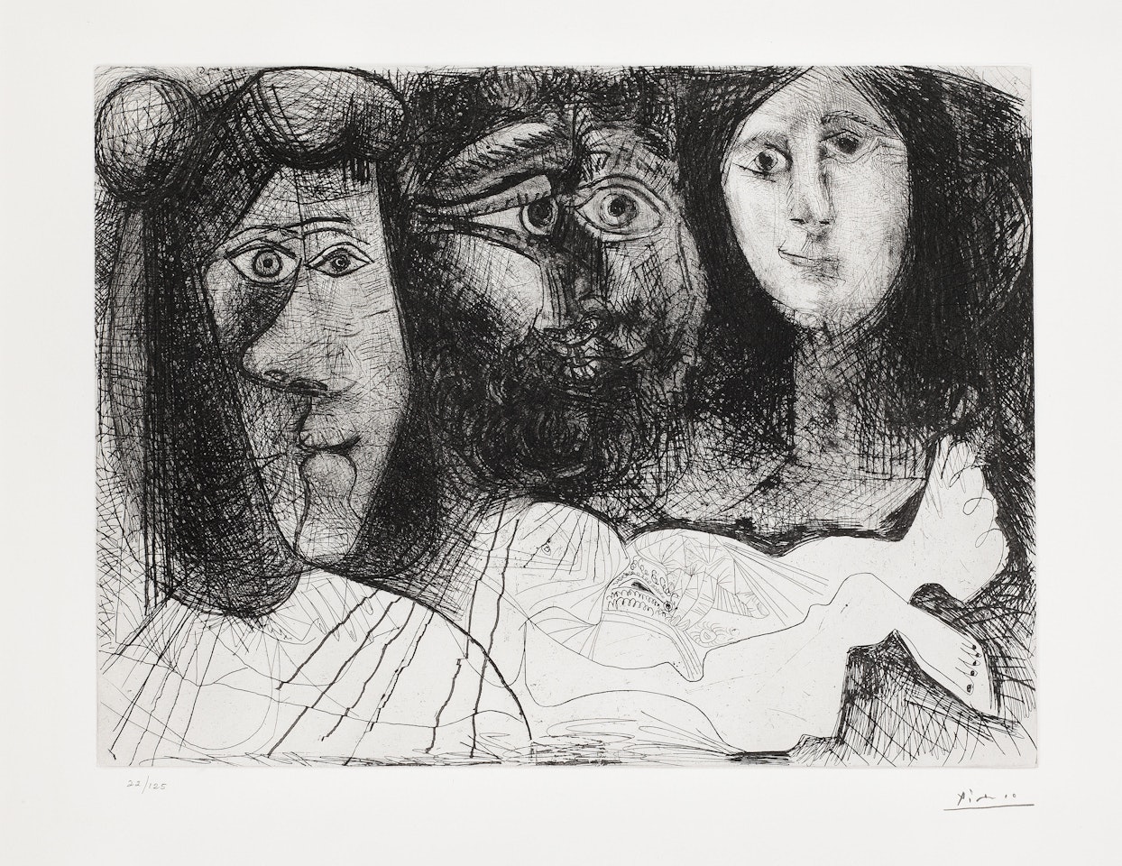 Autoportrait, avec Deux Femmes, from La chute d'Icare (Bloch 2016; Baer 2022 XIII B.b.; see Cramer books 155) by Pablo Picasso