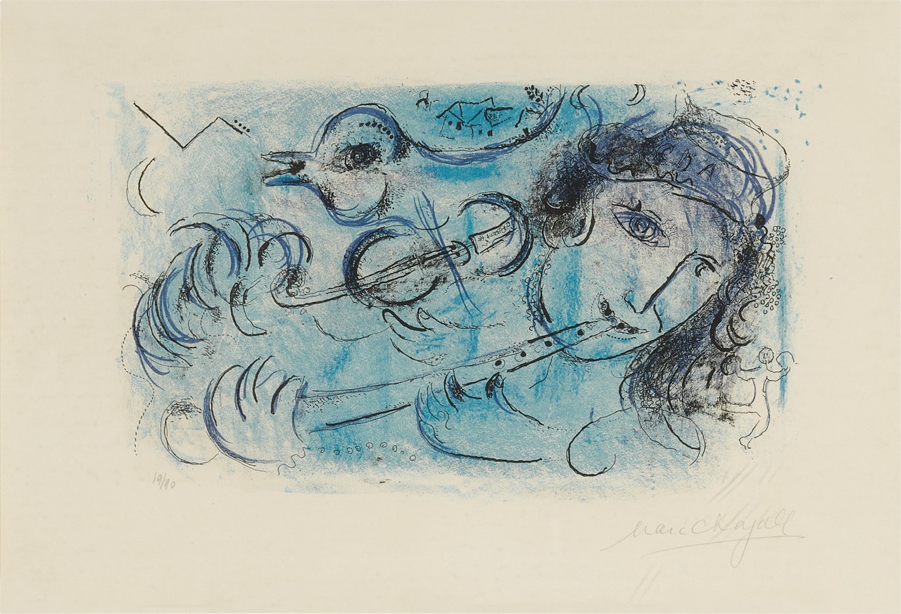 The Flute Player (M. 197) by Marc Chagall