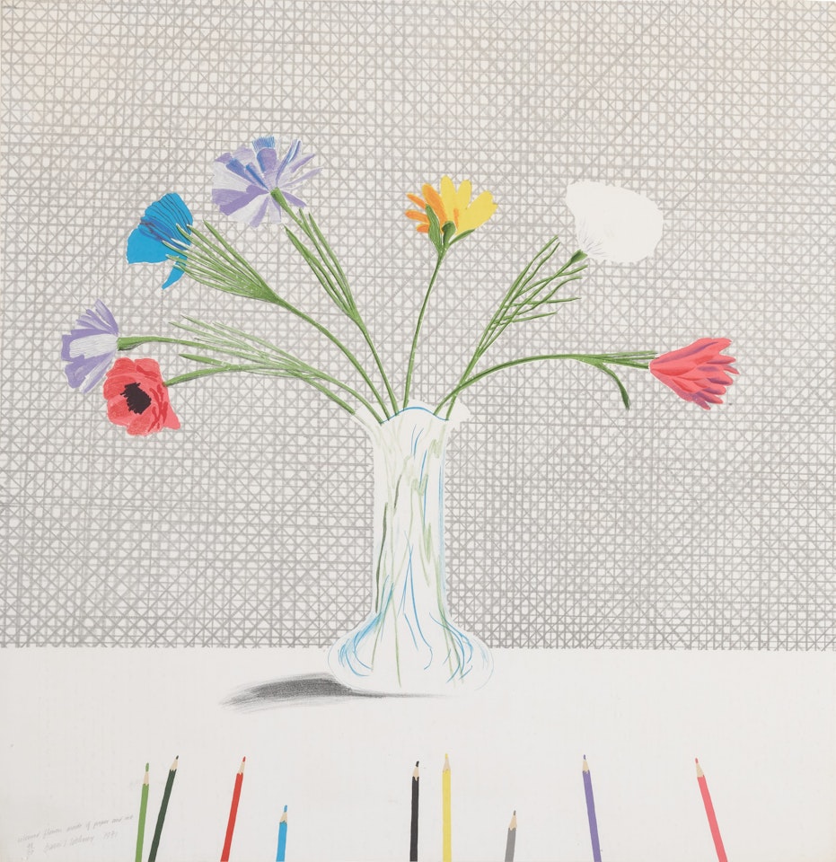 Colored Flowers Made of Paper and Ink (Scottish Arts Council 119; Museum of Contemporary Art, Tokyo 113) by David Hockney