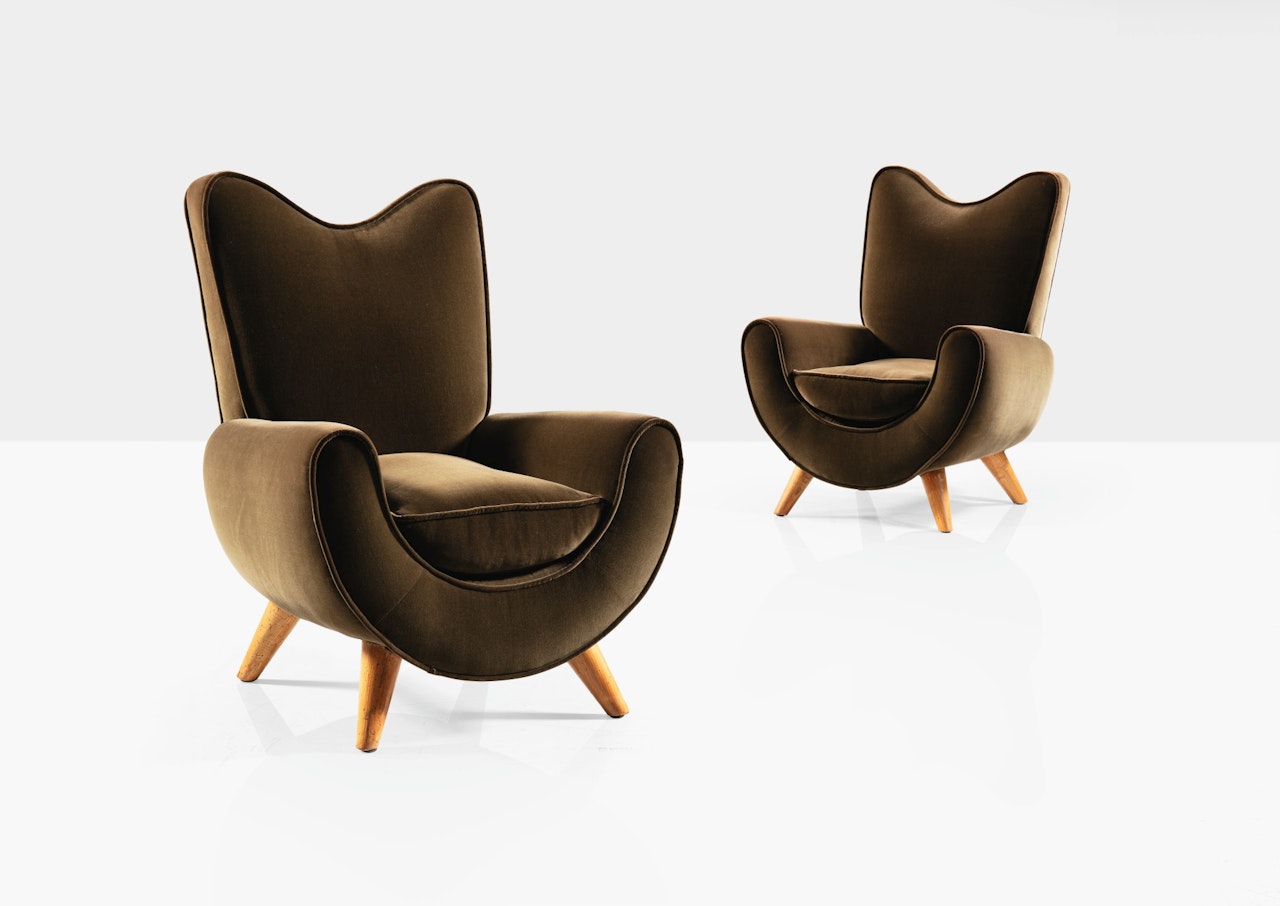 Pair of Ambassador armchairs by Jean Royere