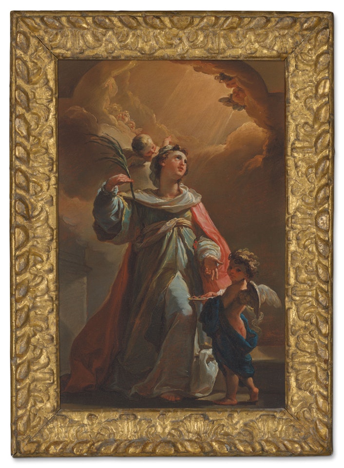 Saint Lucy with a cherub - a bozzetto by Ubaldo Gandolfi