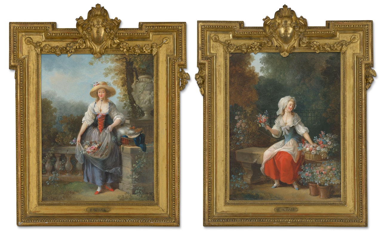 The pretty gardener; and A flower seller by Jean Frédéric Schall