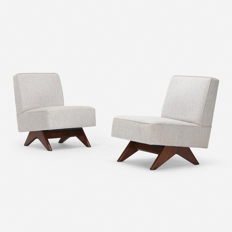 pair of lounge chairs from Punjab University, Chandigarh by Pierre Jeanneret