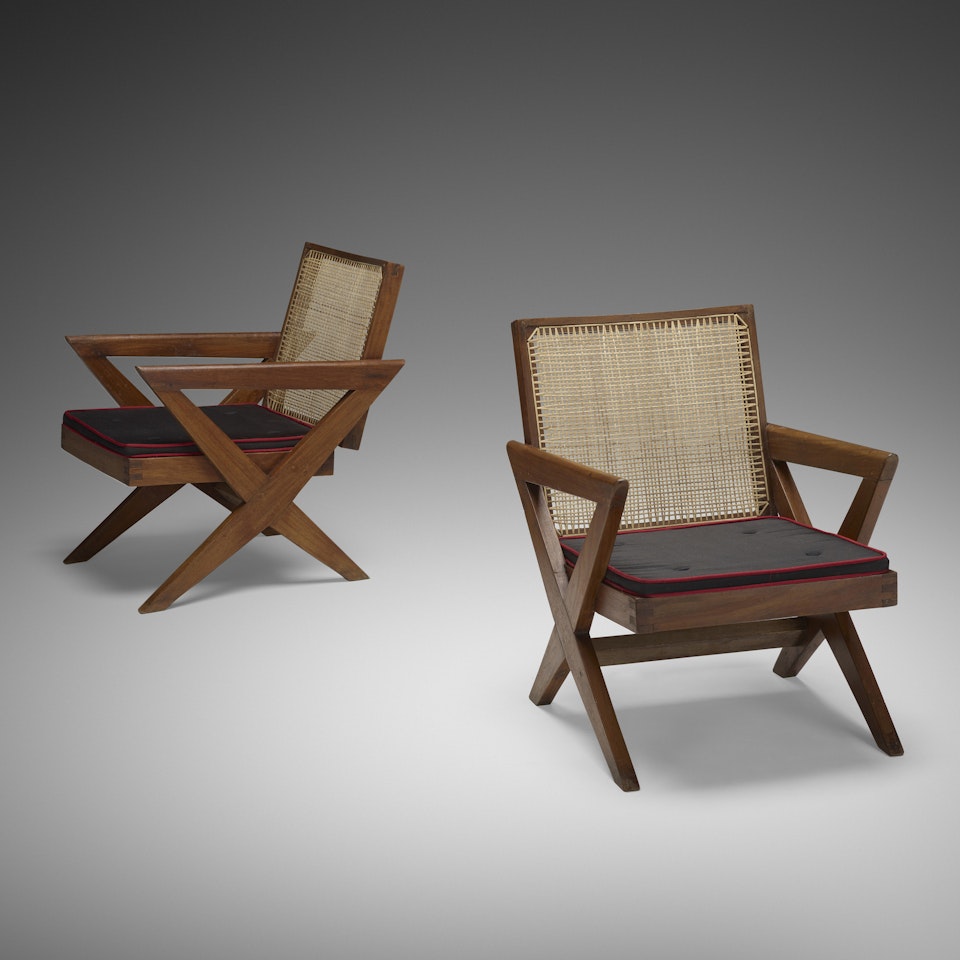 lounge chairs from Chandigarh, pair by Pierre Jeanneret