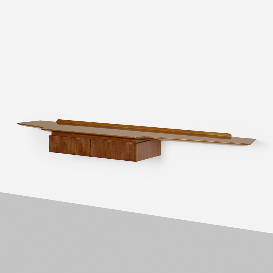 Custom wall-mounted console from the Pratei Residence by Gio Ponti