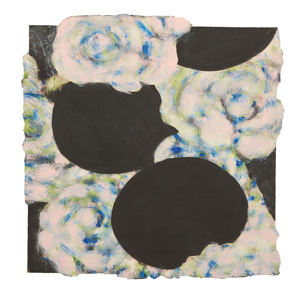 Pink Flowers and Eggs Dec 7 1999 by Donald Sultan