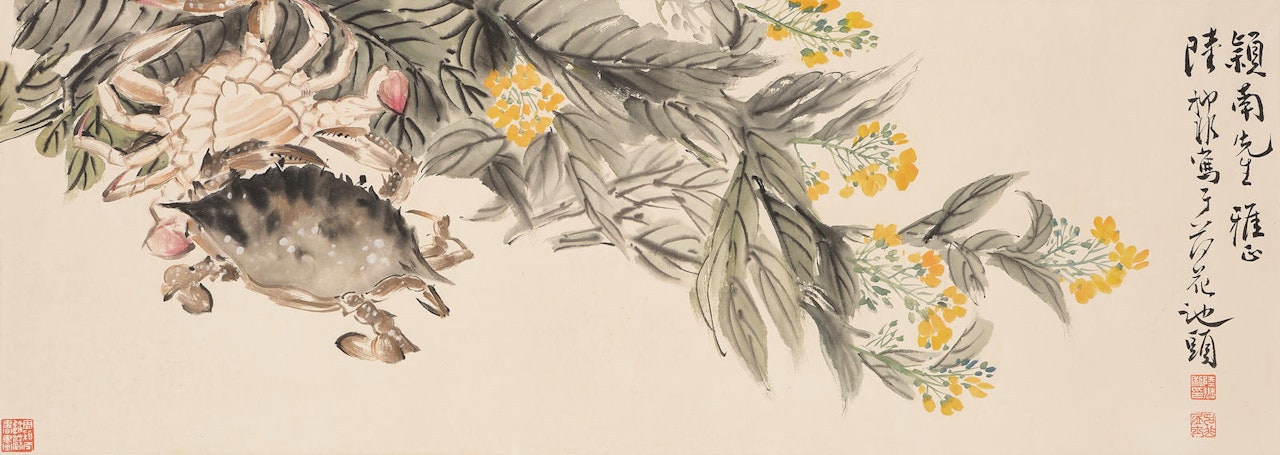 Crabs and Osmanthus Blossoms by Lu Yifei