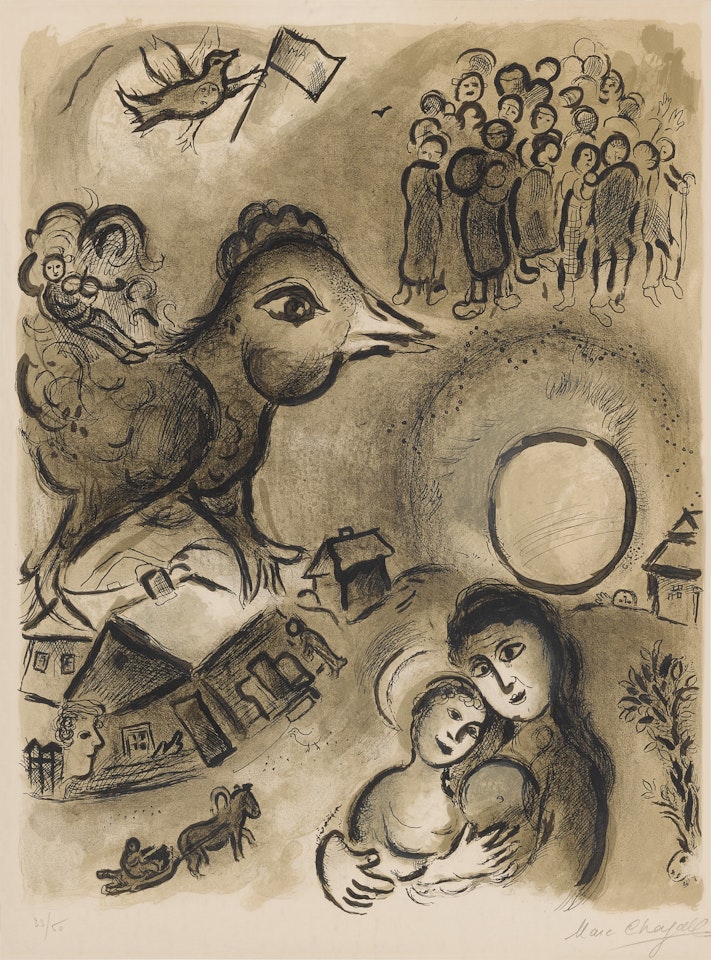 The Fantastic Village (M. 429a) by Marc Chagall