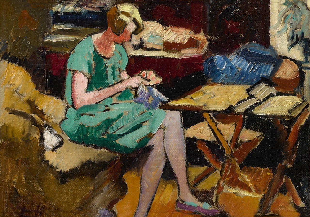 Femme cousant by Louis Valtat