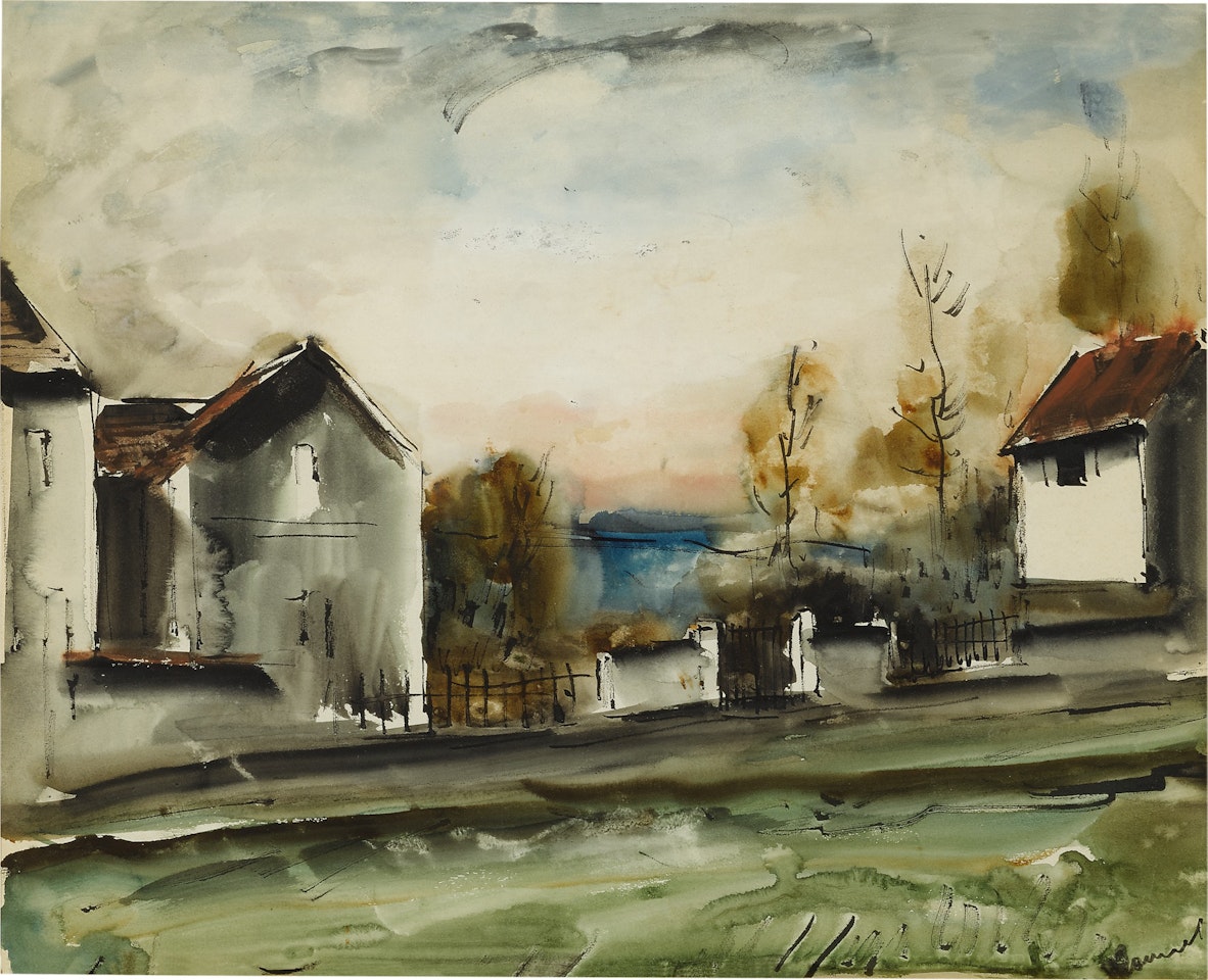 Maisons au bord de la route by Maurice de Vlaminck