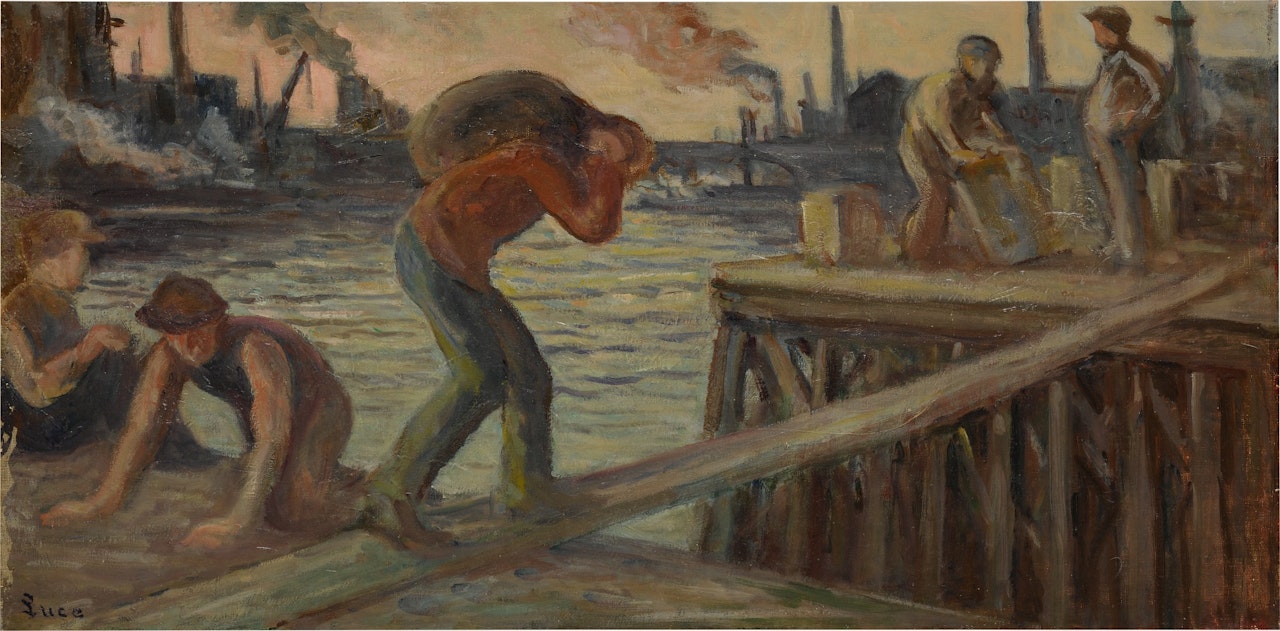 Sur les quais, les débardeurs by Maximilien Luce