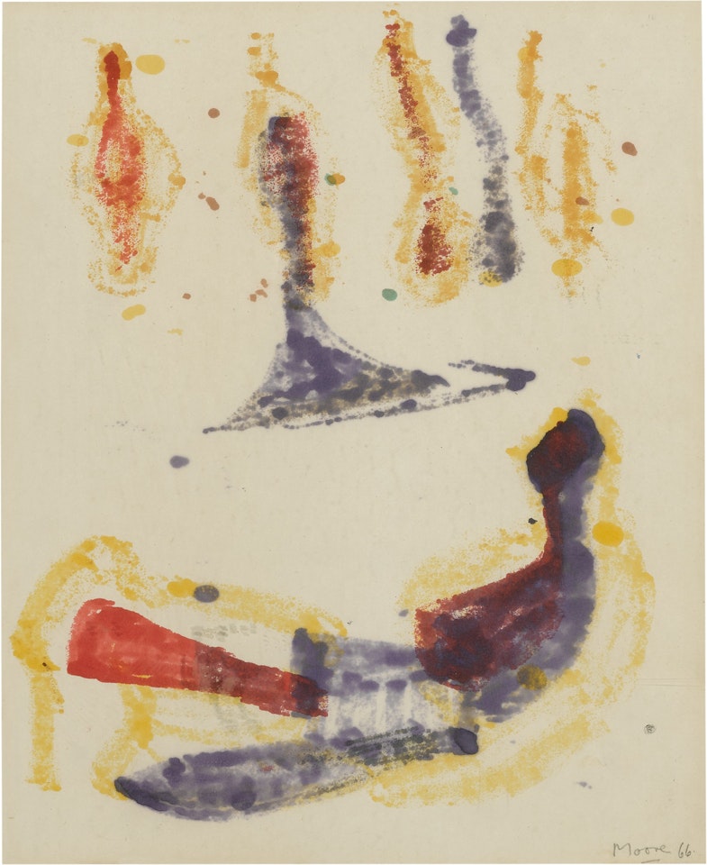 Bird Motifs and Reclining Figures by Henry Moore