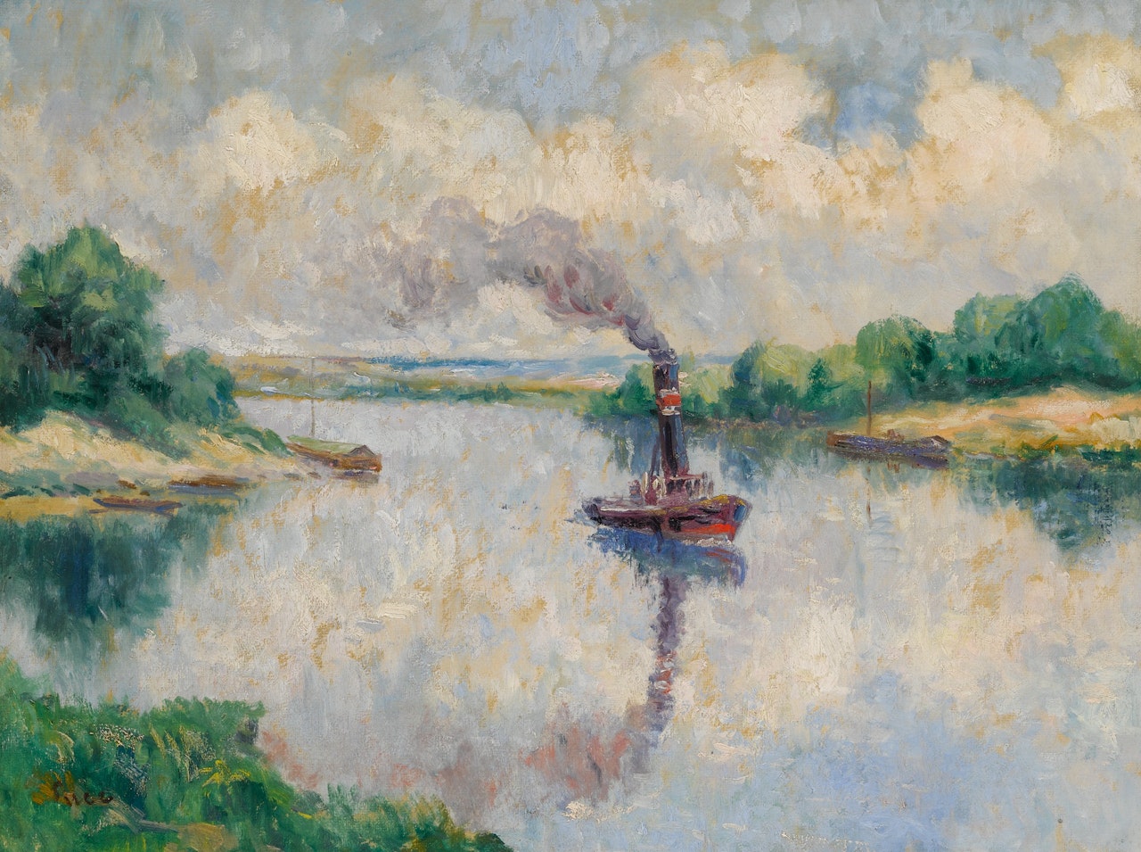 Le Bateau à vapeur sur La Seine by Maximilien Luce