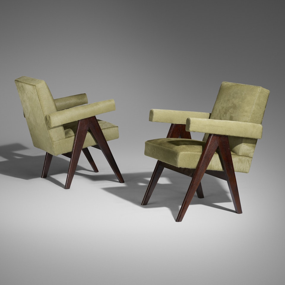 Committee armchairs from the Assembly, Chandigarh by Pierre Jeanneret