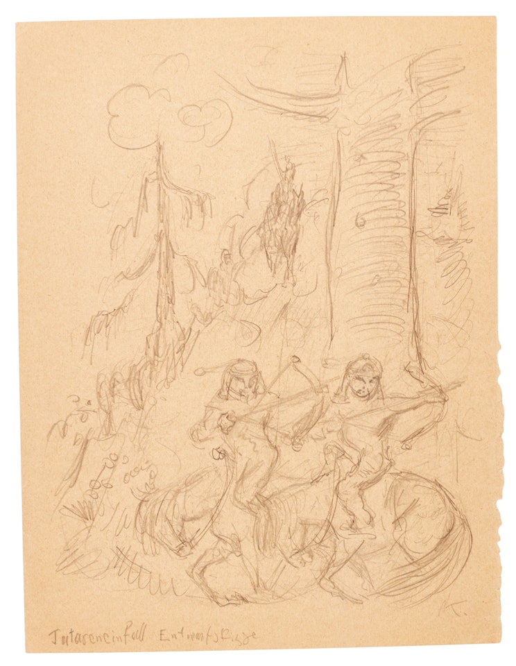TATARENEINFALL ENTWURFSKIZZE (SKETCH OF A TATAR INVASION) by Alfred Kubin