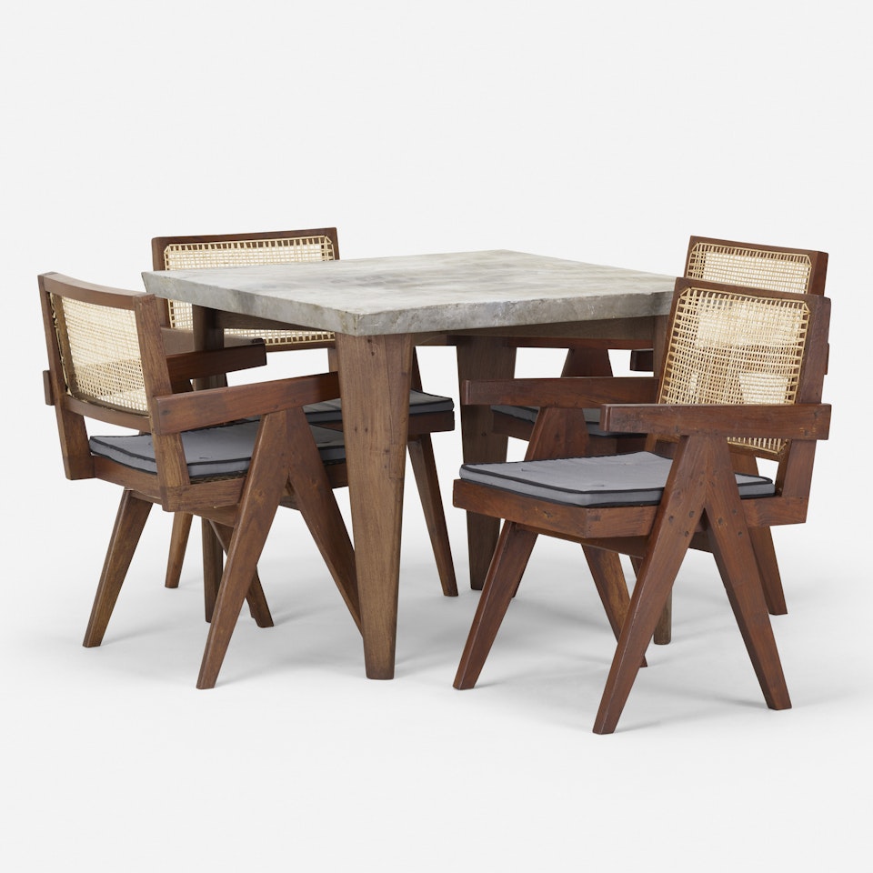 Rare dining set from Chandigarh by Pierre Jeanneret