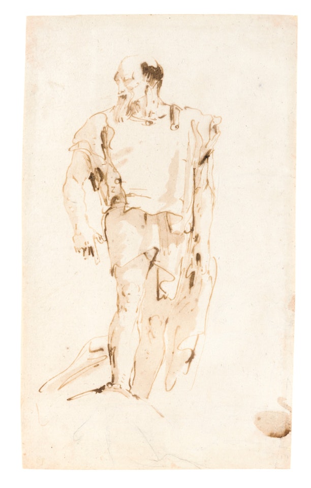 A STANDING BEARDED MAN, LOOKING TO THE LEFT by Giovanni Battista Tiepolo