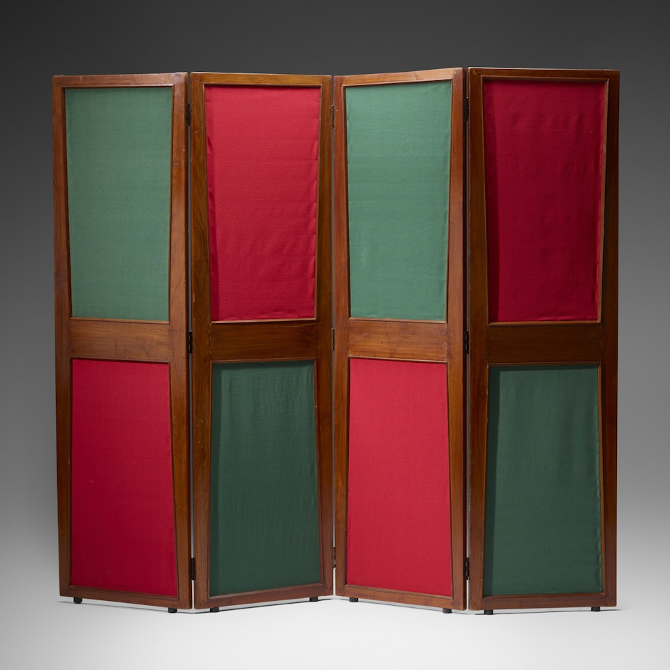 Rare four-panel folding screen from the Administrative Buildings, Chandigarh by Pierre Jeanneret