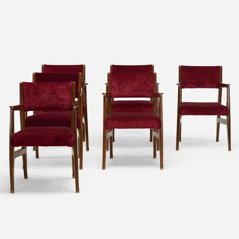 dining chairs from the Augustus ocean liner, set of six by Gio Ponti