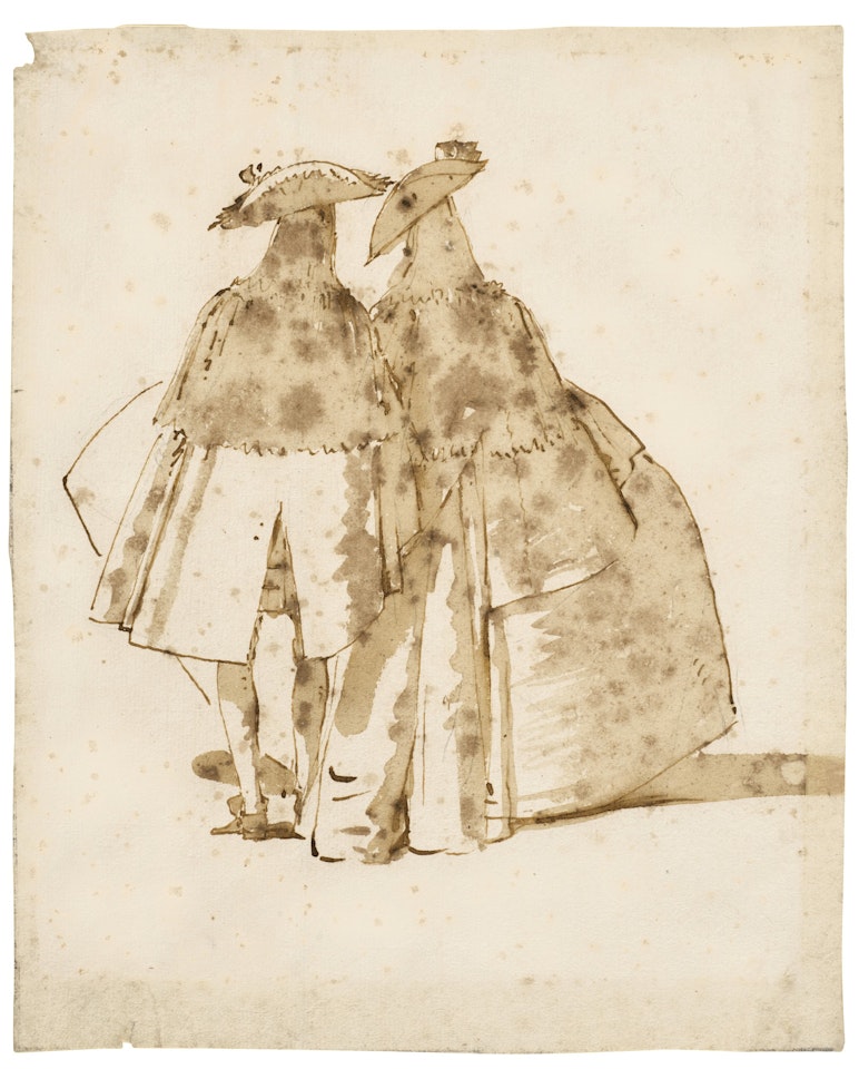 A Venetian Couple Seen from Behind, at Festival by Giovanni Battista Tiepolo
