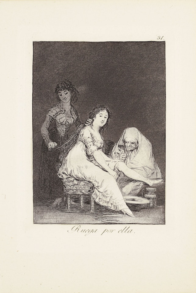 Ruega por ella, Plate 31 from: Los Caprichos by Francisco José de Goya