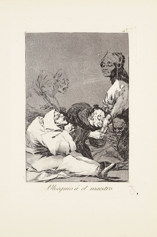 Obsequio á el maestro, Plate 47 from: Los Caprichos by Francisco José de Goya