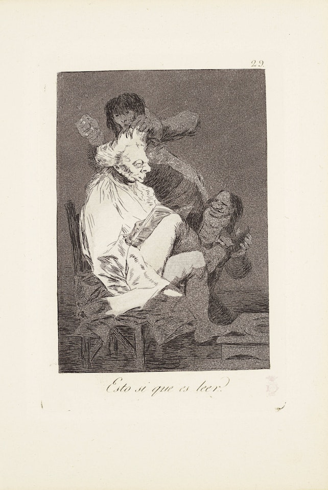 Esto si que es leer, Plate 29 from: Los Caprichos by Francisco José de Goya