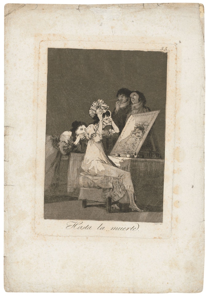 Hasta la muerte, Plate 55 from: Los Caprichos by Francisco José de Goya