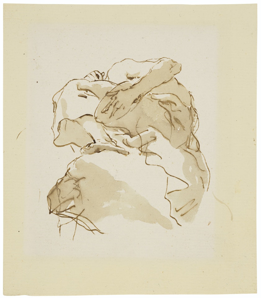 Figure holding a platter seen from below by Giovanni Battista Tiepolo