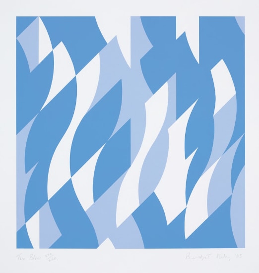 Two Blues (S. 52; T & G. 52) by Bridget Riley