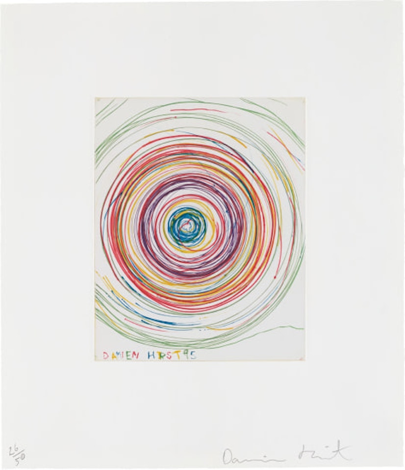 Beautiful Exotic Stretching Etchy Spinning Void Etching, from Stützmappe (Support Portfolio) by Damien Hirst