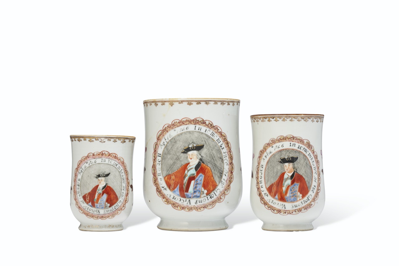 A RARE SET OF THREE PORTRAIT MUGS by Anonymous