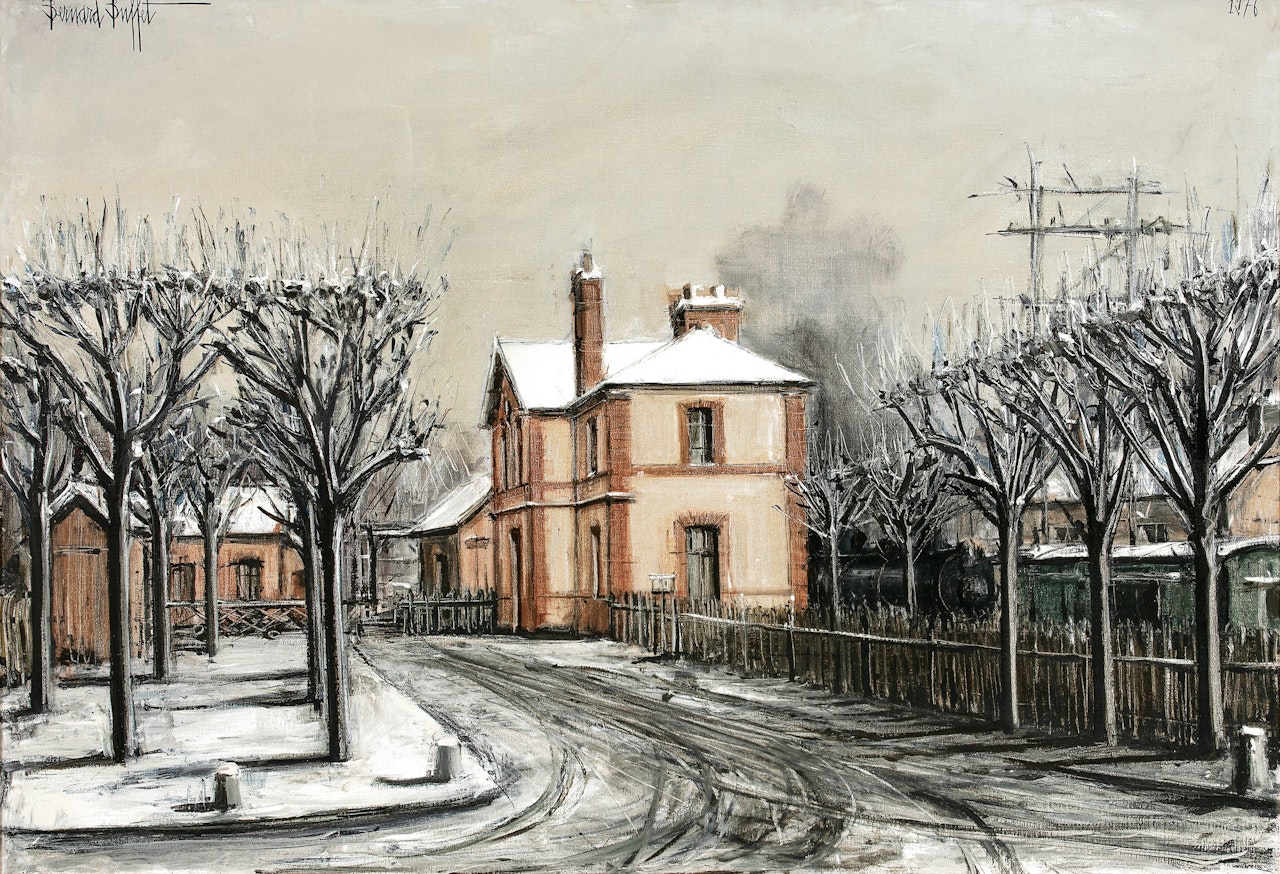 Nointel Station in Winter by Bernard Buffet