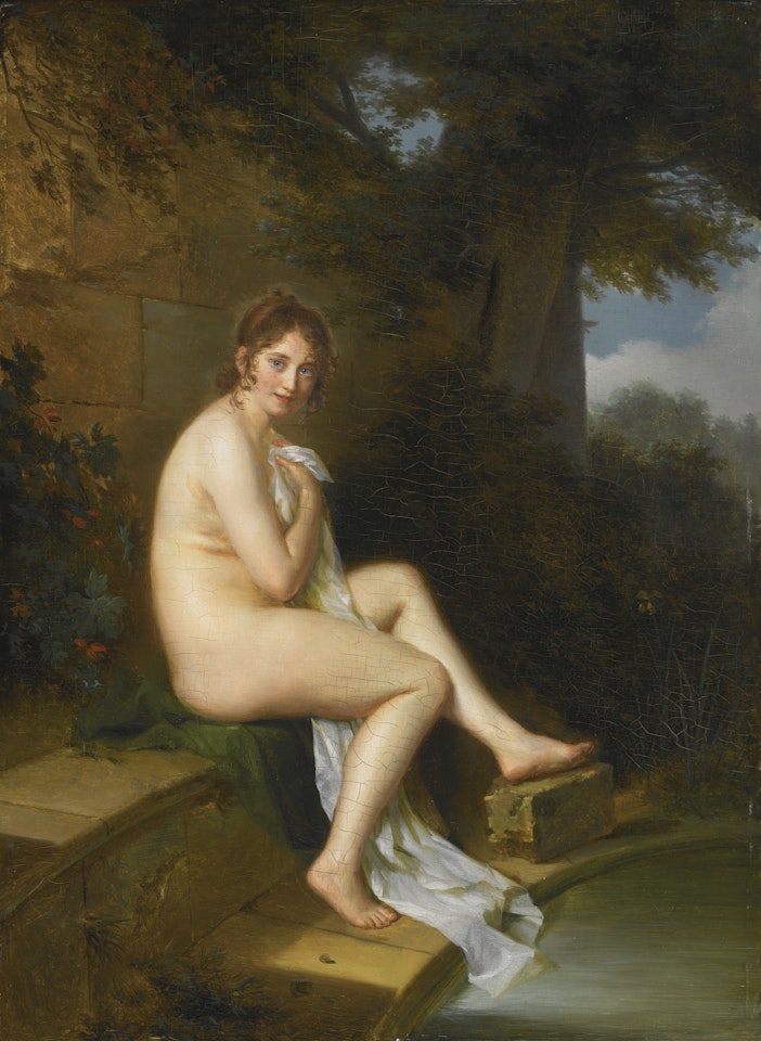 A NUDE AT HER BATH by Firmin Massot