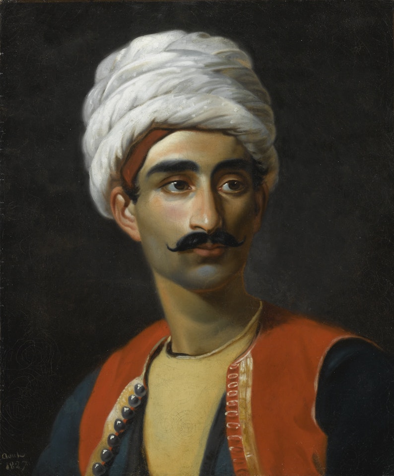 PORTRAIT OF HASSAN EL BERBERI, HEAD AND SHOULDERS, IN OTTOMAN DRESS by French School