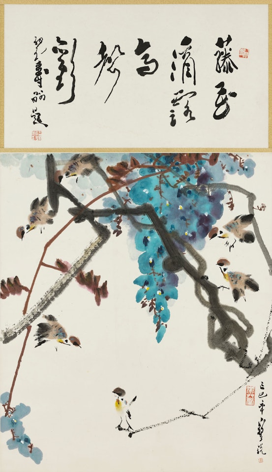 Sparrows and Grapes by Zheng Naiguang