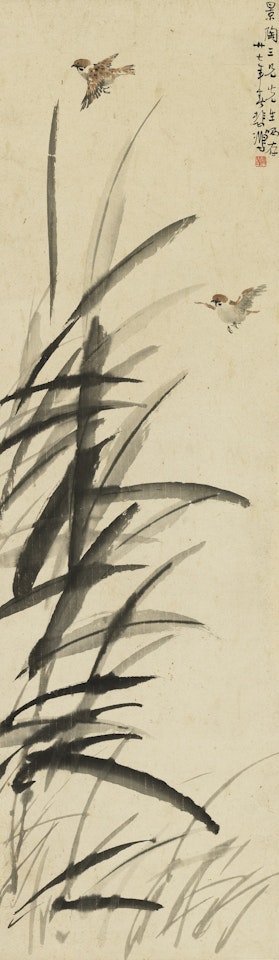 SPARROWS AND REEDS by Xu Beihong