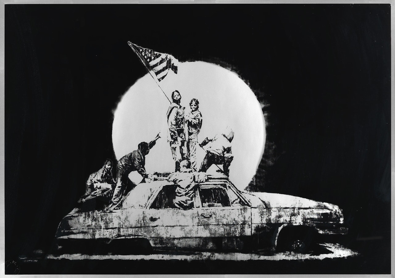 Flag (Silver) by Banksy