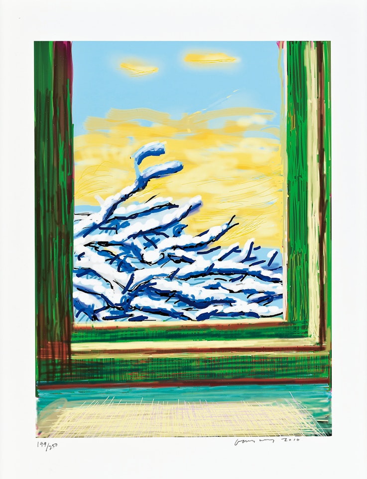 My Window Art Edition (No. 501–750) with a print of the iPad drawing No.610, 23rd December 2010 by David Hockney