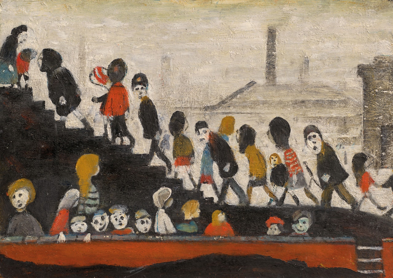Children Walking up Steps by Laurence Stephen Lowry