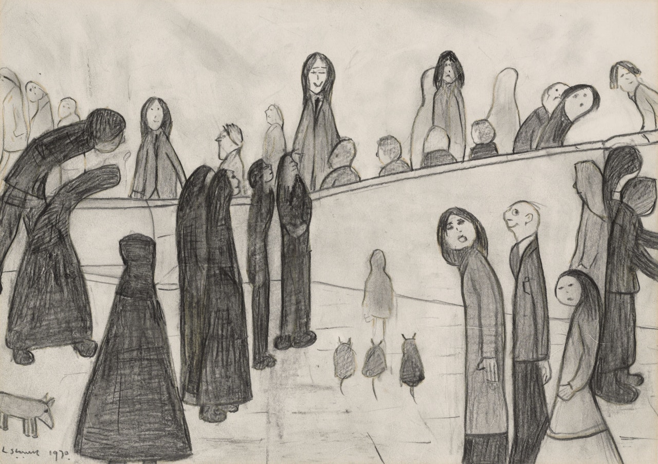 Street Scene with Figures by Laurence Stephen Lowry