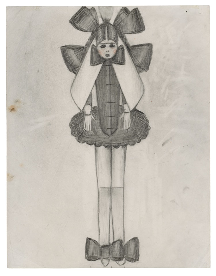 Girl with bows by Laurence Stephen Lowry