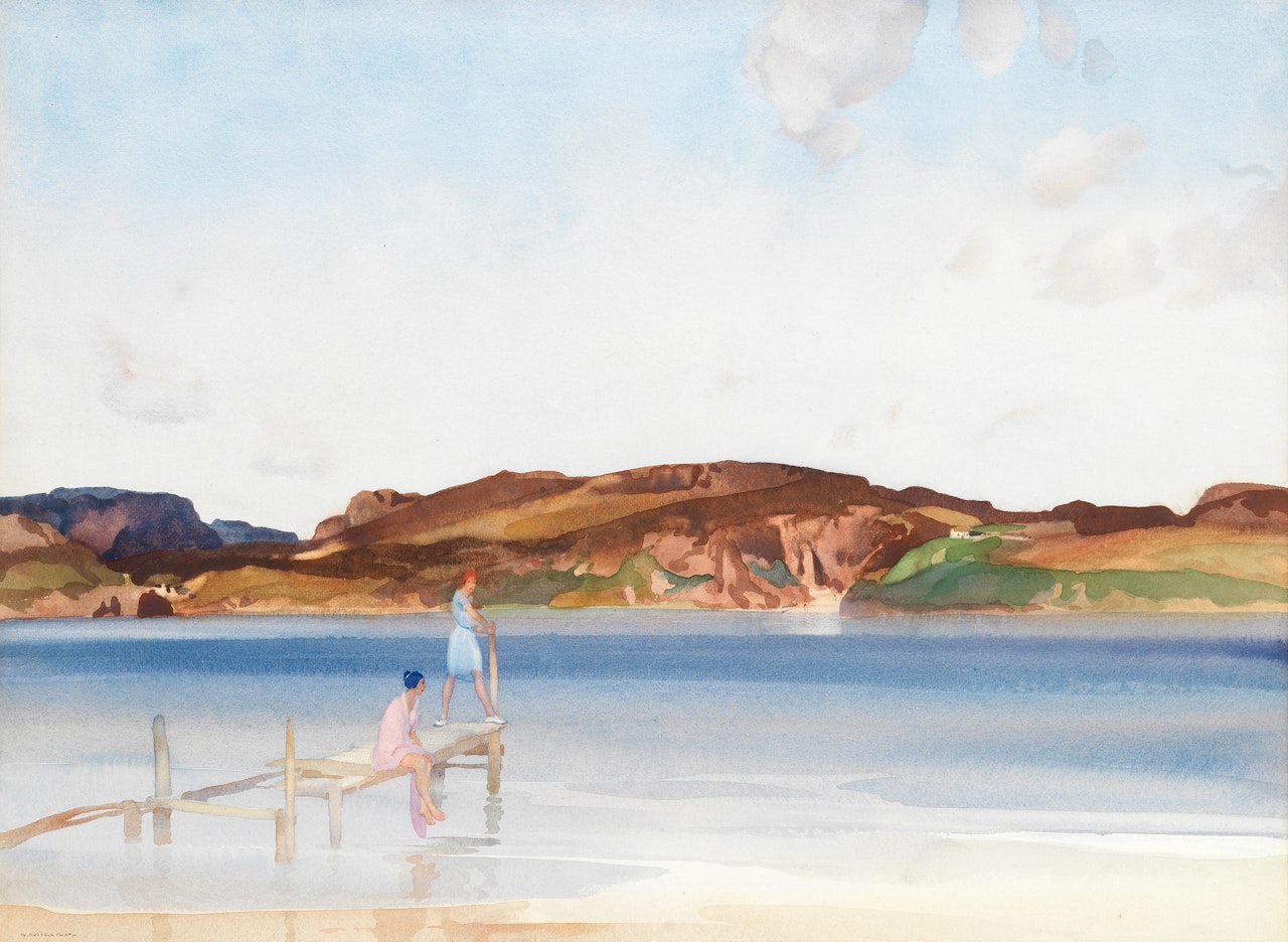 'The beach across the sound' by William Russell Flint